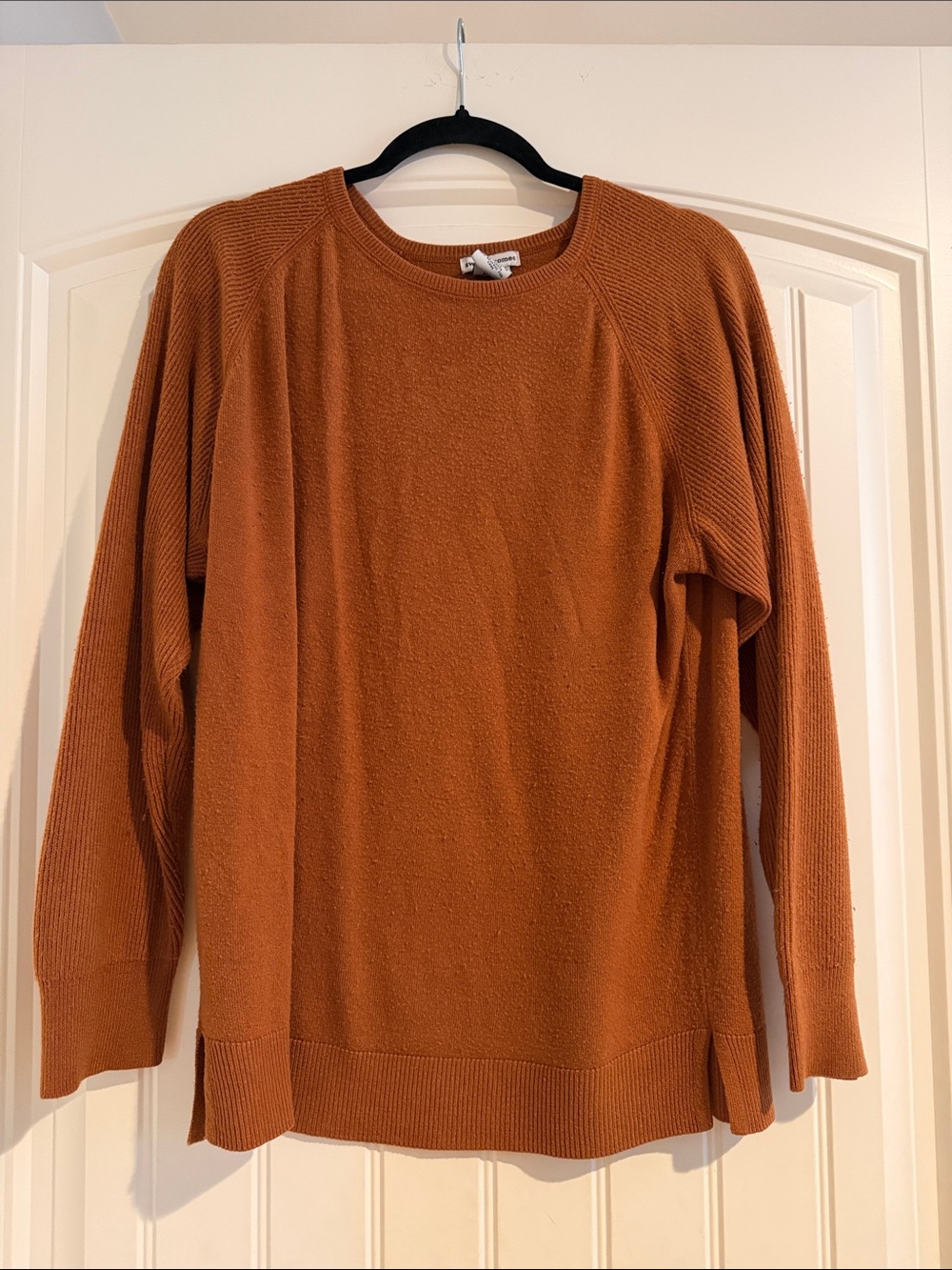 Women’s Cozy Crewneck Sweater - Rust Orange Large